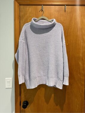 aerie Oversized Lavender Turtleneck Sweater